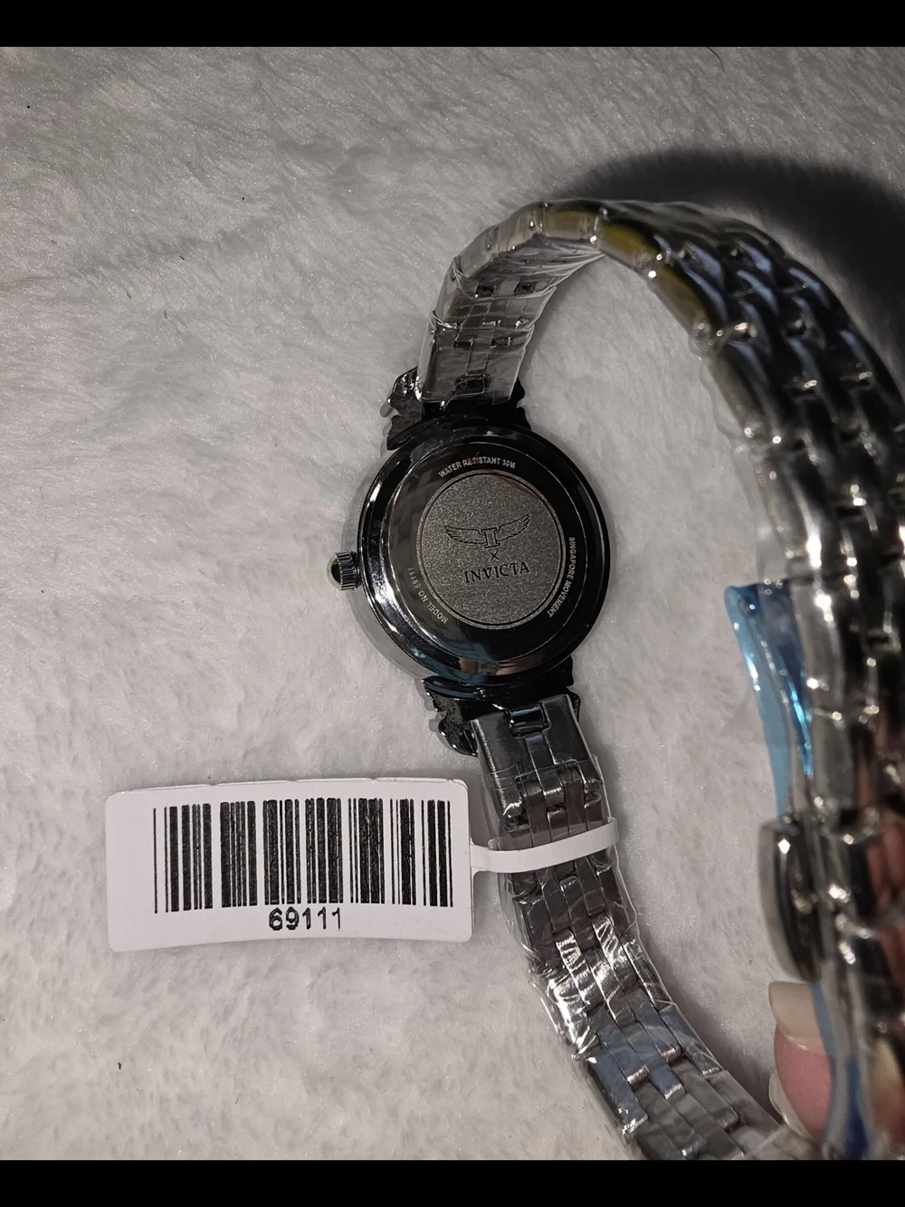 Invicta Silver Crystal Floral Accent Bracelet Watch 69111
